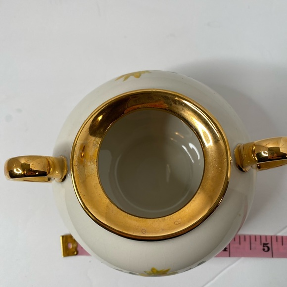 Vintage Daisy Sugar Bowl with 22 Kt gold trim - Picture 4 of 8